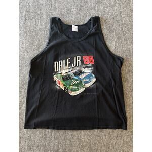 Vintage Dale Earnhart Jr 88 Hanes Heavy Cotton Black Men's Tank Top Size 2XL